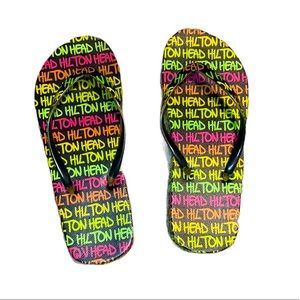 Hilton Head Island Women’s Neon & Black Flip Flops